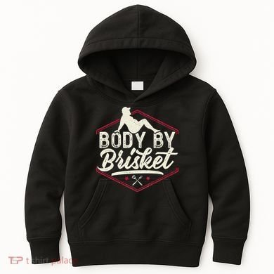 Body By Brisket Funny Steak Lover Grilling BBQ Chef Kids Hoodie
