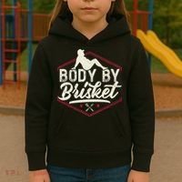 Body By Brisket Funny Steak Lover Grilling BBQ Chef Kids Hoodie thumb 3