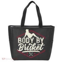 Body By Brisket Funny Steak Lover Grilling BBQ Chef Tote Bag thumb 0