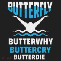 Butterfly Butterwhy Buttercry Funny Swimming Swimmer Golf Towel thumb 3