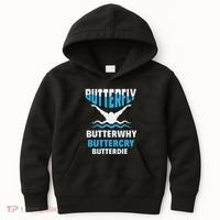 Butterfly Butterwhy Buttercry Funny Swimming Swimmer Kids Hoodie thumb 0