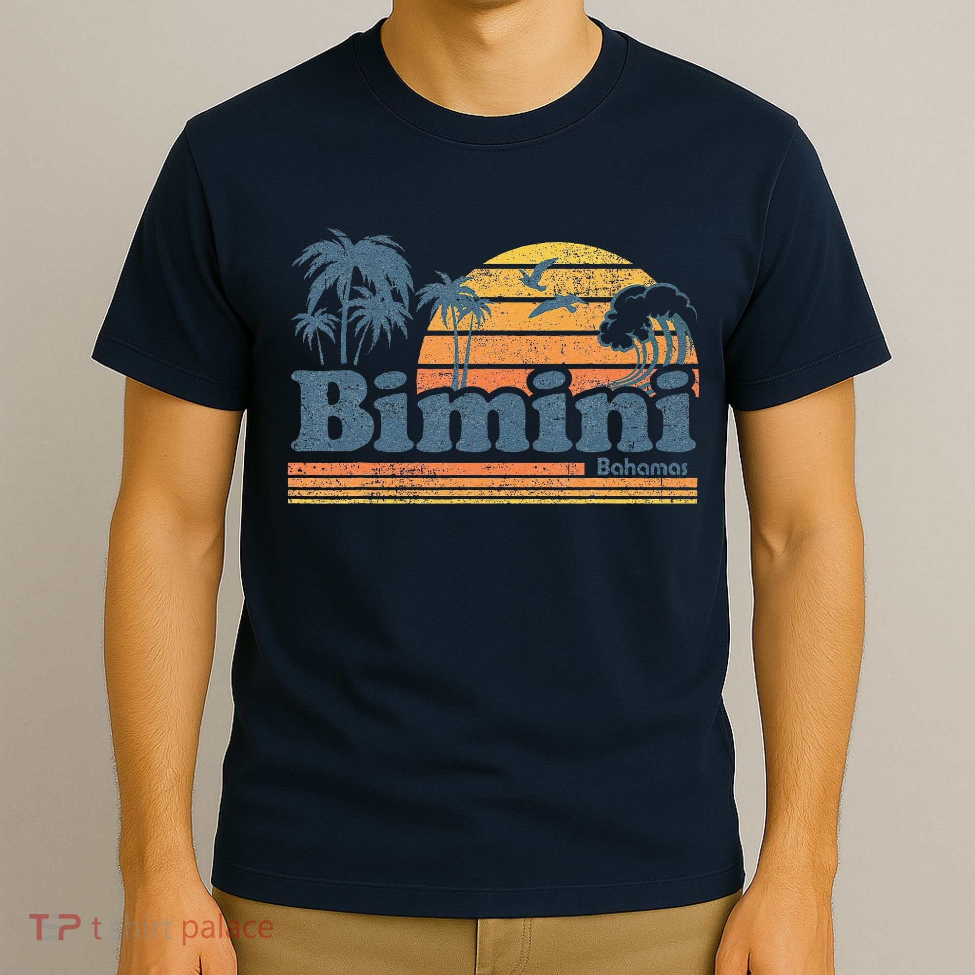 Bimini Bahamas Beach Summer Vacation Sun Vintage 70S Retro T-Shirt