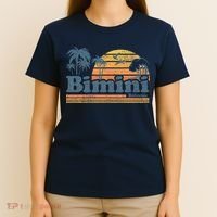 Bimini Bahamas Beach Summer Vacation Sun Vintage 70S Retro T-Shirt thumb 4