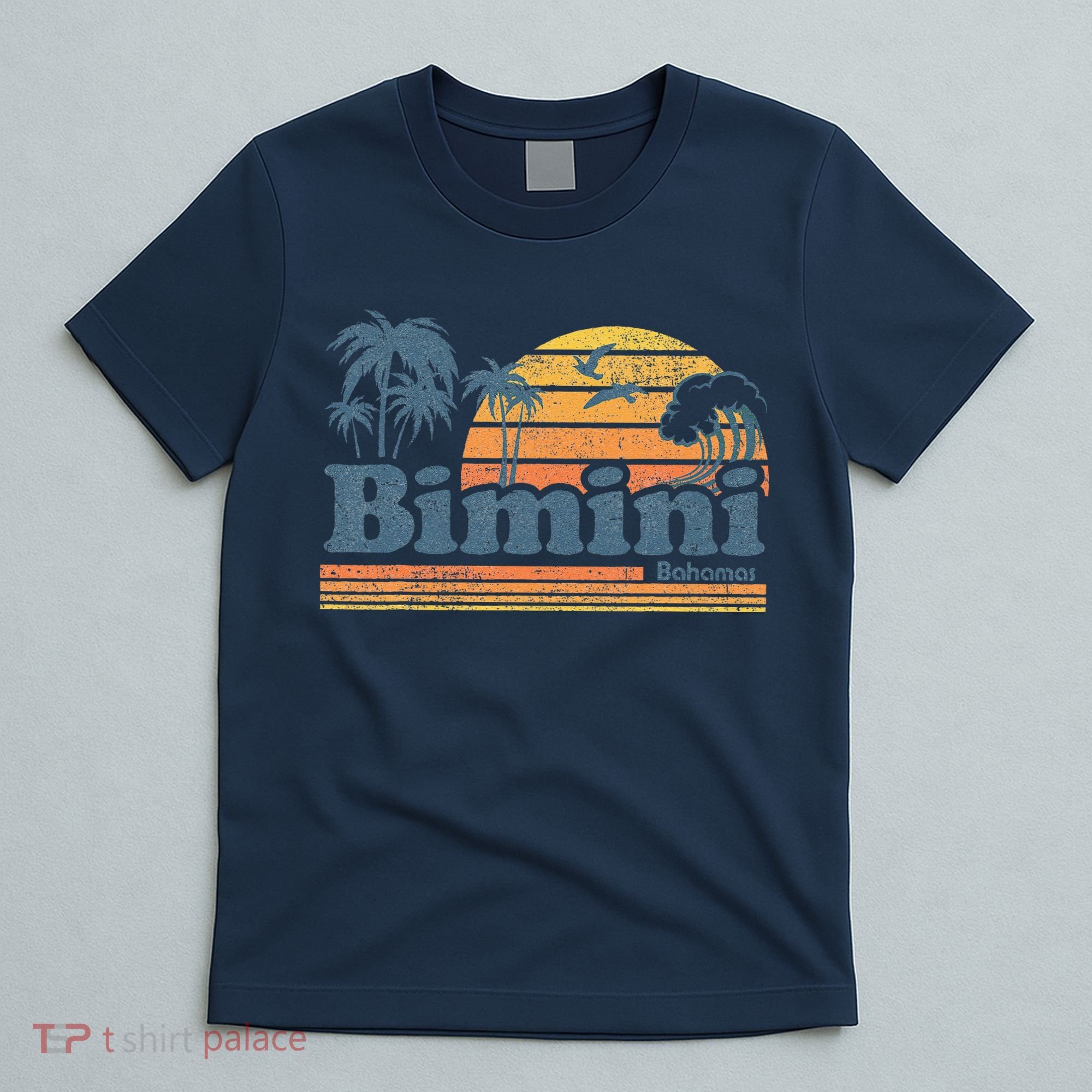 Bimini Bahamas Beach Summer Vacation Sun Vintage 70S Retro T-Shirt
