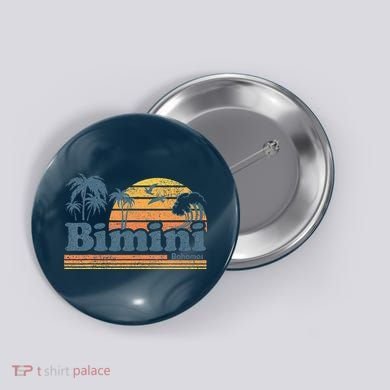 Bimini Bahamas Beach Summer Vacation Sun Vintage 70S Retro Button