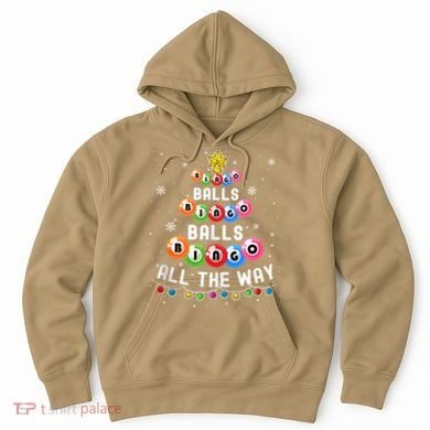 Bingo Balls Bingo All The Way Christmas Tree Funny Xmas Classic Hoodie