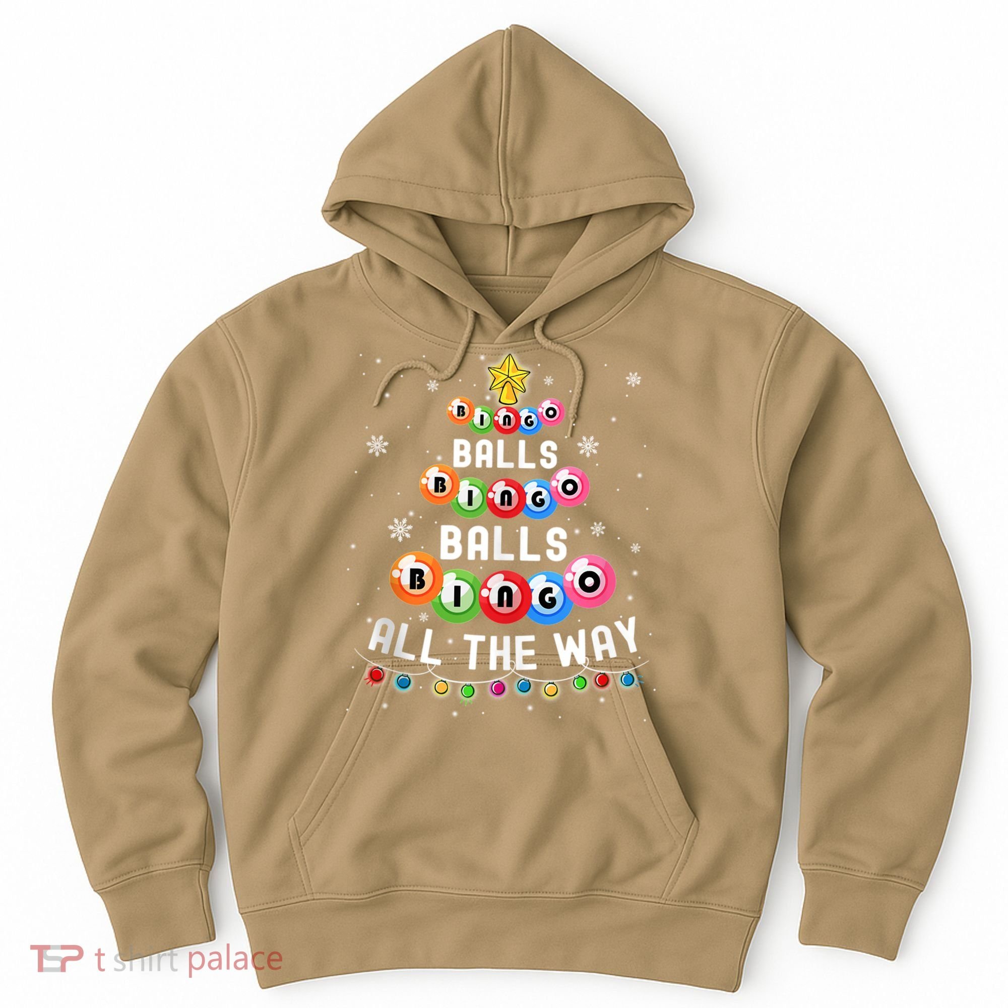 Bingo Balls Bingo All The Way Christmas Tree Funny Xmas Classic Hoodie