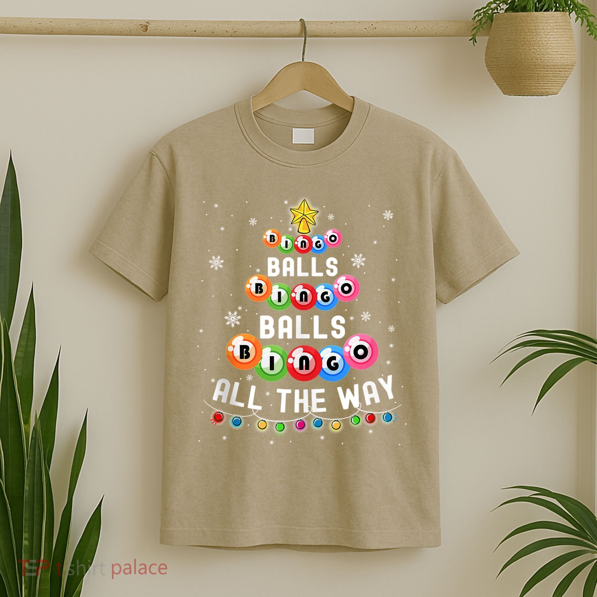 Bingo Balls Bingo All The Way Christmas Tree Funny Xmas Classic T-Shirt