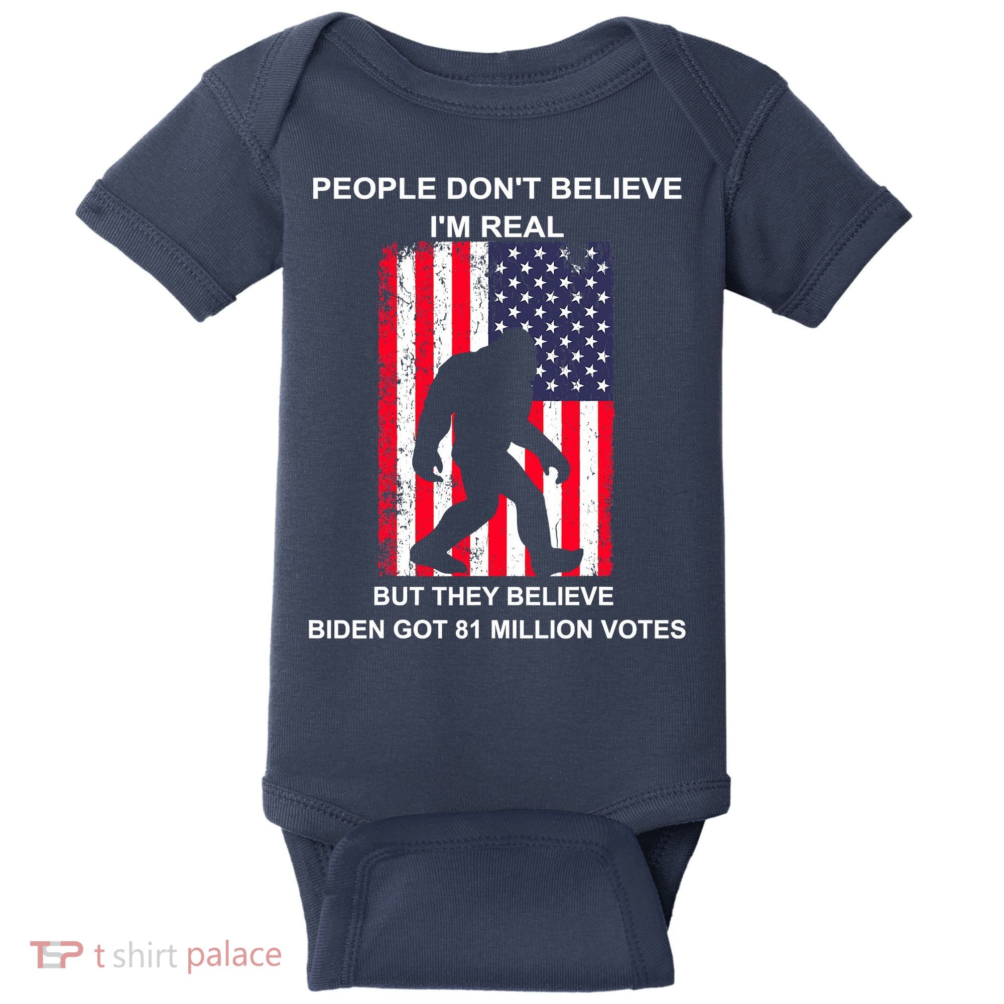 Believe Biden Bigfoot For 4th Of July Baby Bodysuit