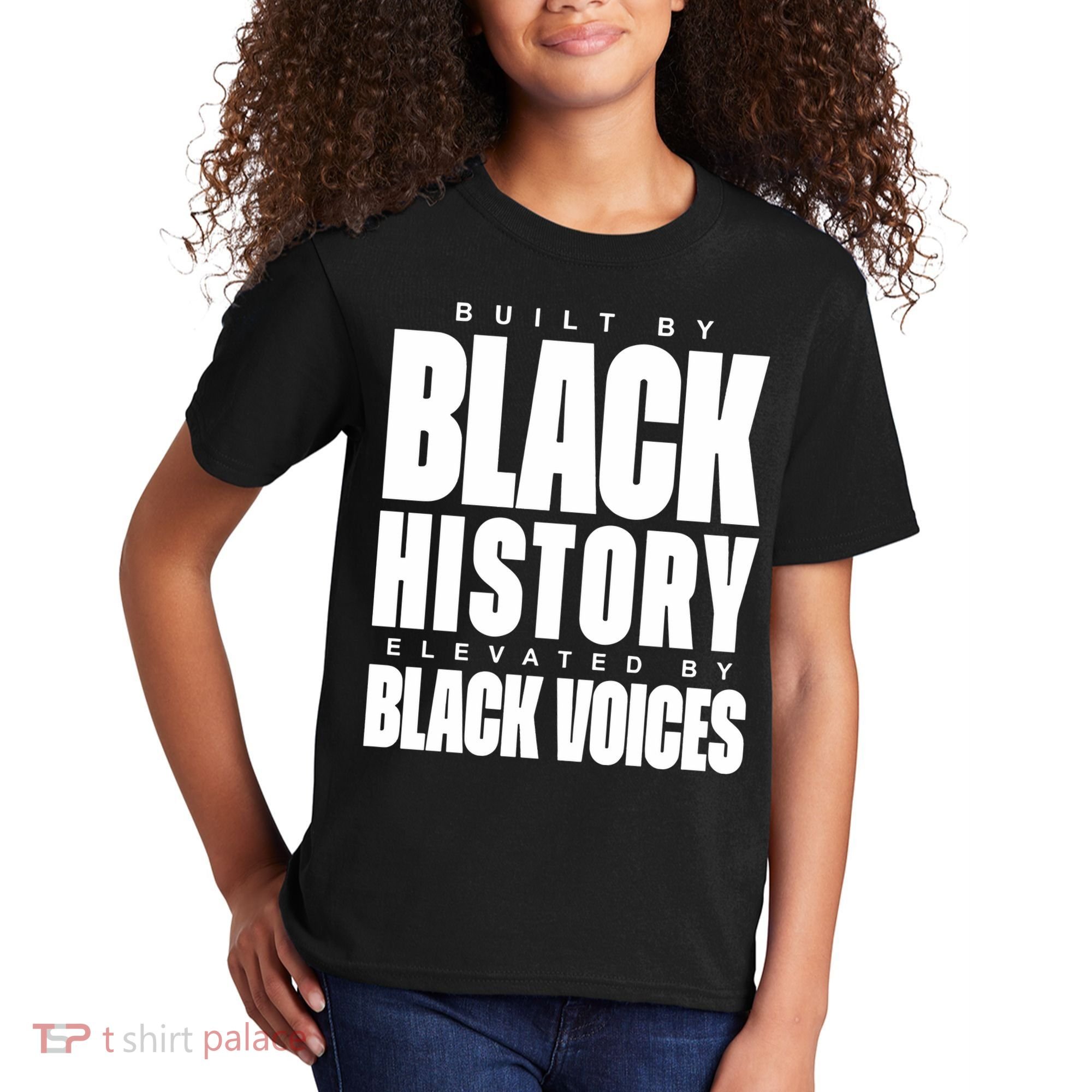 Built By Black History Elevated By Black Voices Kids T-Shirt