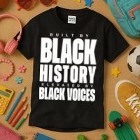 Built By Black History Elevated By Black Voices Kids T-Shirt thumb 3