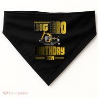 Big Bro Brother Birthday Crew Party Excavator USA-Made Doggie Bandana thumb 0