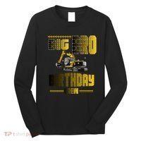 Big Bro Brother Birthday Crew Party Excavator Long Sleeve Shirt thumb 0