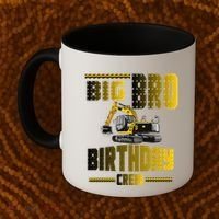 Big Bro Brother Birthday Crew Party Excavator Coffee Mug thumb 2