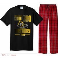 Big Bro Brother Birthday Crew Party Excavator Pajama Set thumb 0