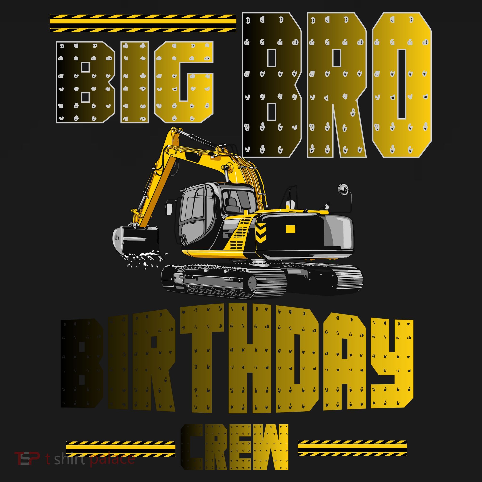 Big Bro Brother Birthday Crew Party Excavator Women's Hoodie