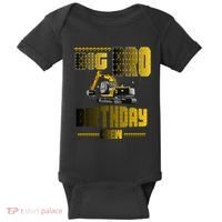 Big Bro Brother Birthday Crew Party Excavator Baby Bodysuit thumb 0