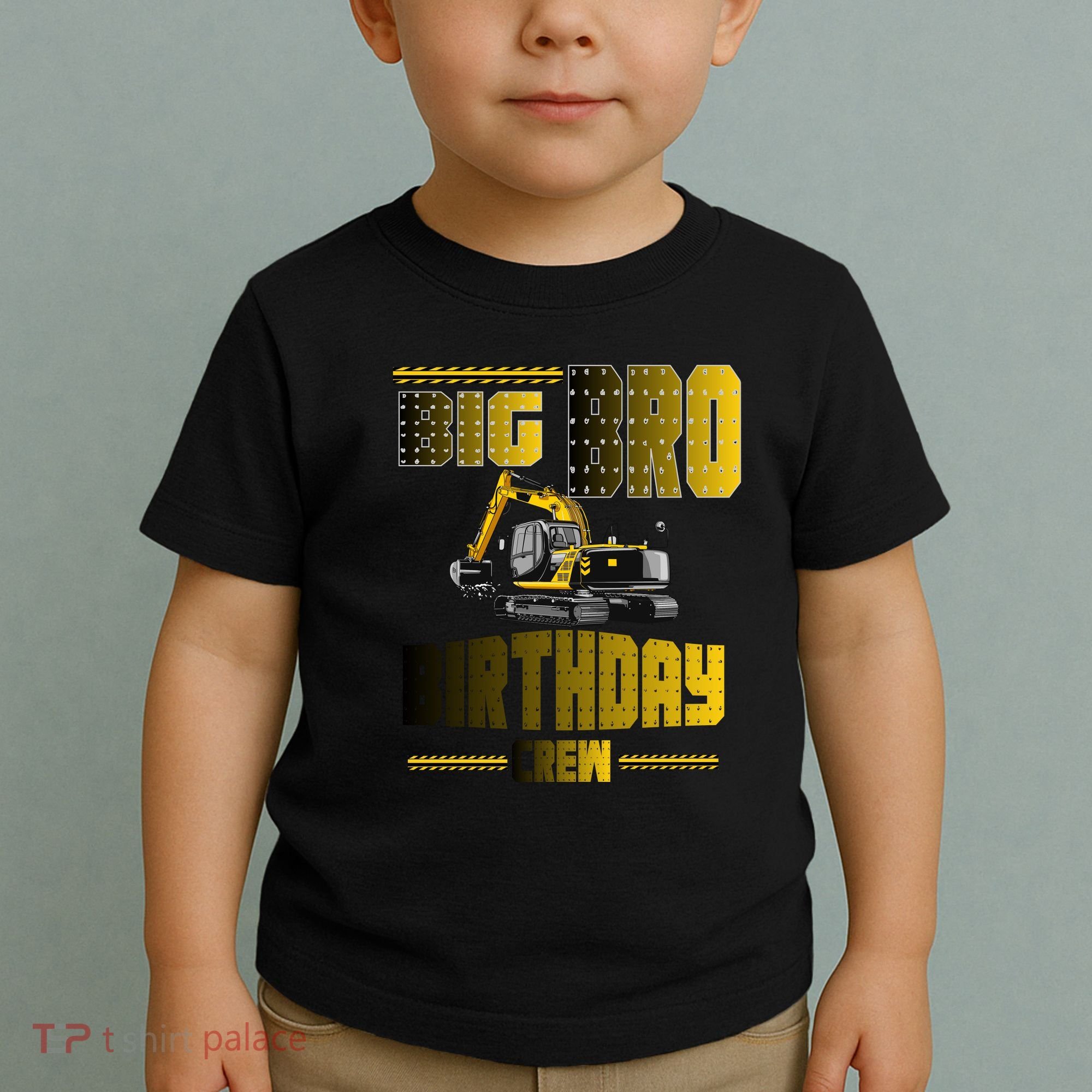 Big Bro Brother Birthday Crew Party Excavator Toddler T-Shirt