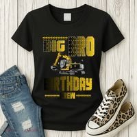 Big Bro Brother Birthday Crew Party Excavator Women's T-Shirt thumb 3