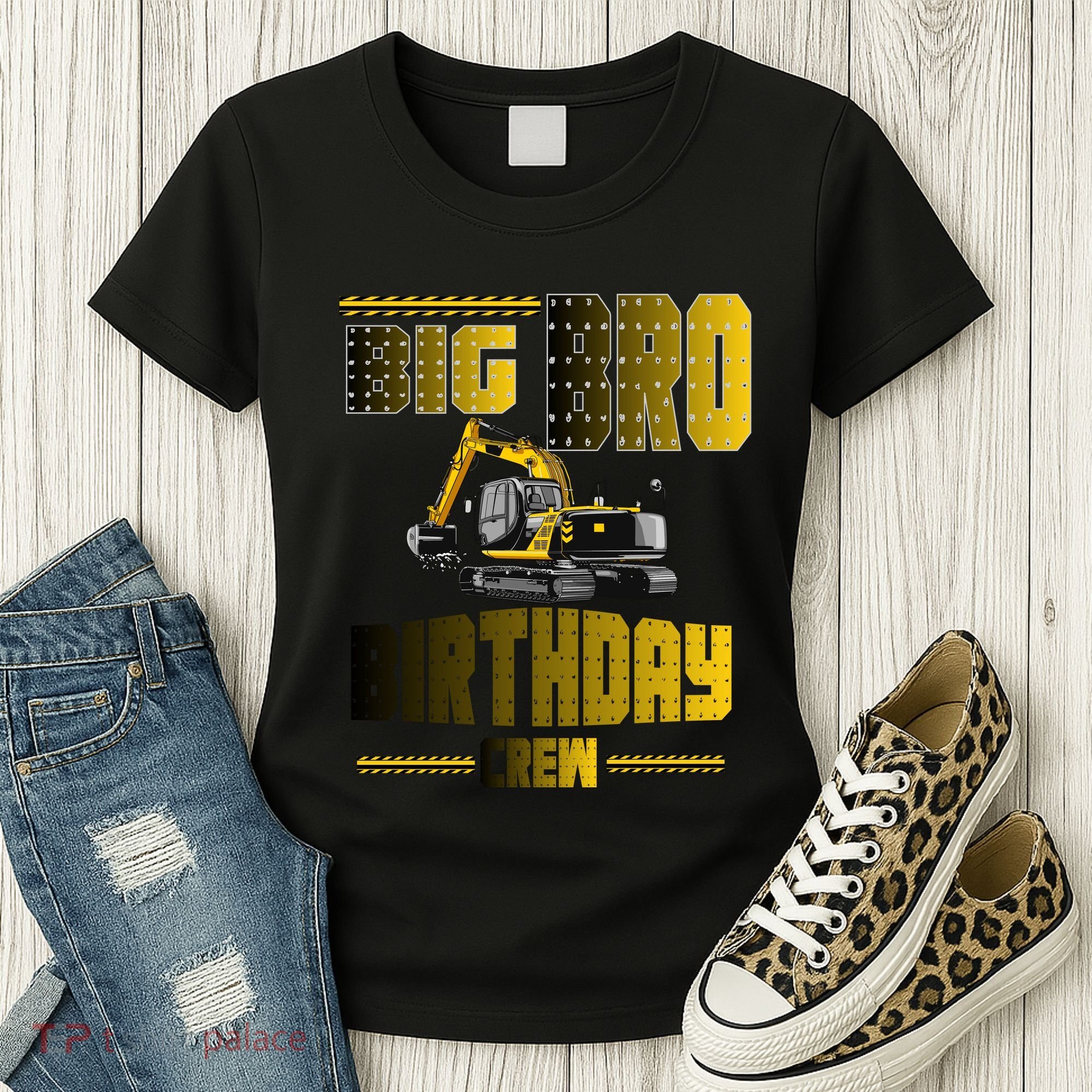 Big Bro Brother Birthday Crew Party Excavator Women's T-Shirt