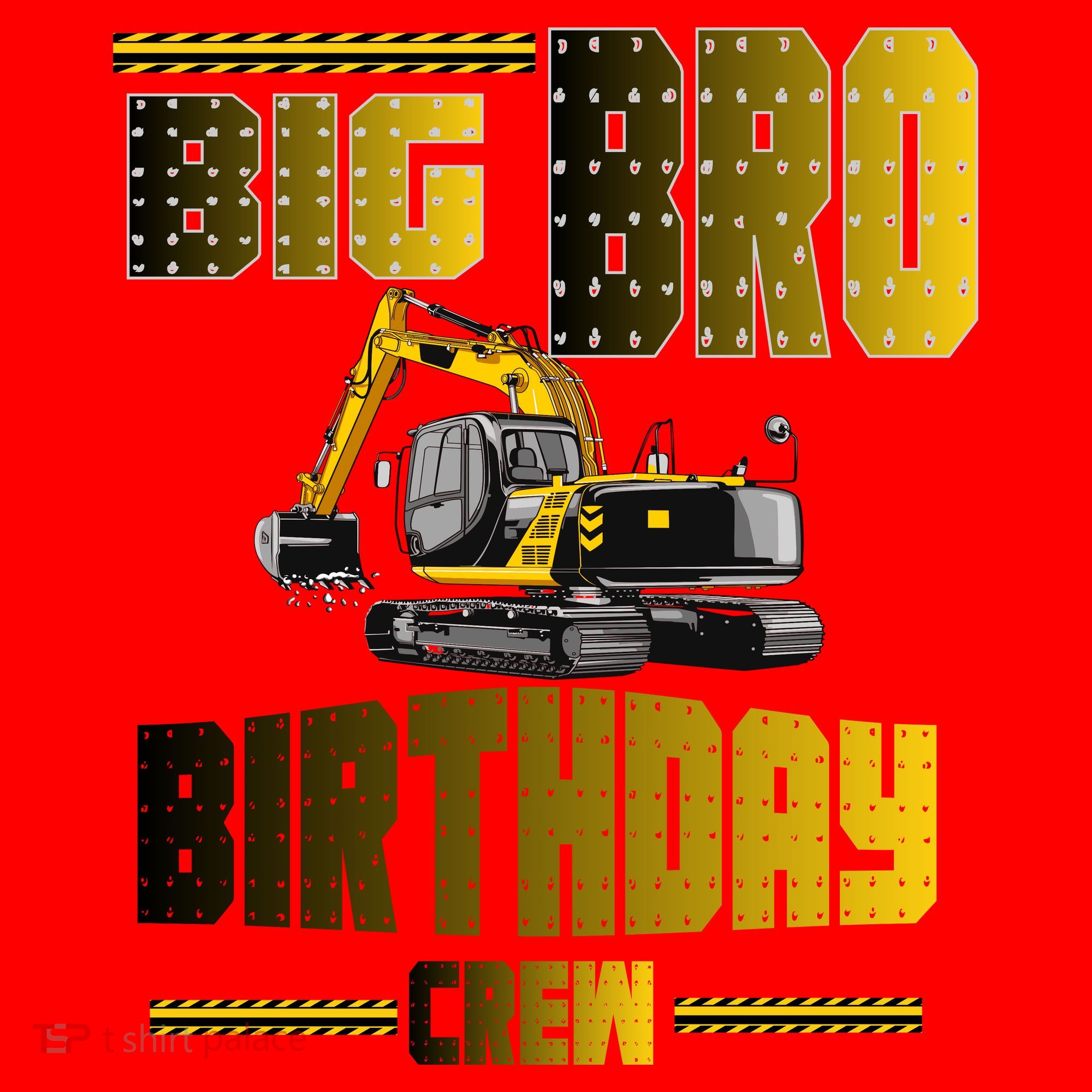 Big Bro Brother Birthday Crew Party Excavator Santa Hat