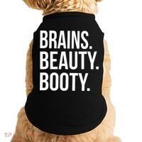 Brains. Beauty. Booty. Cute Funny Workout Doggie Tank thumb 0