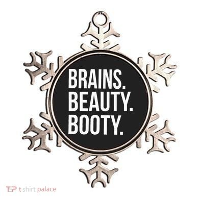 Brains. Beauty. Booty. Cute Funny Workout Ornament