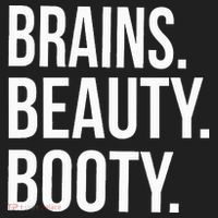 Brains. Beauty. Booty. Cute Funny Workout Hat thumb 2