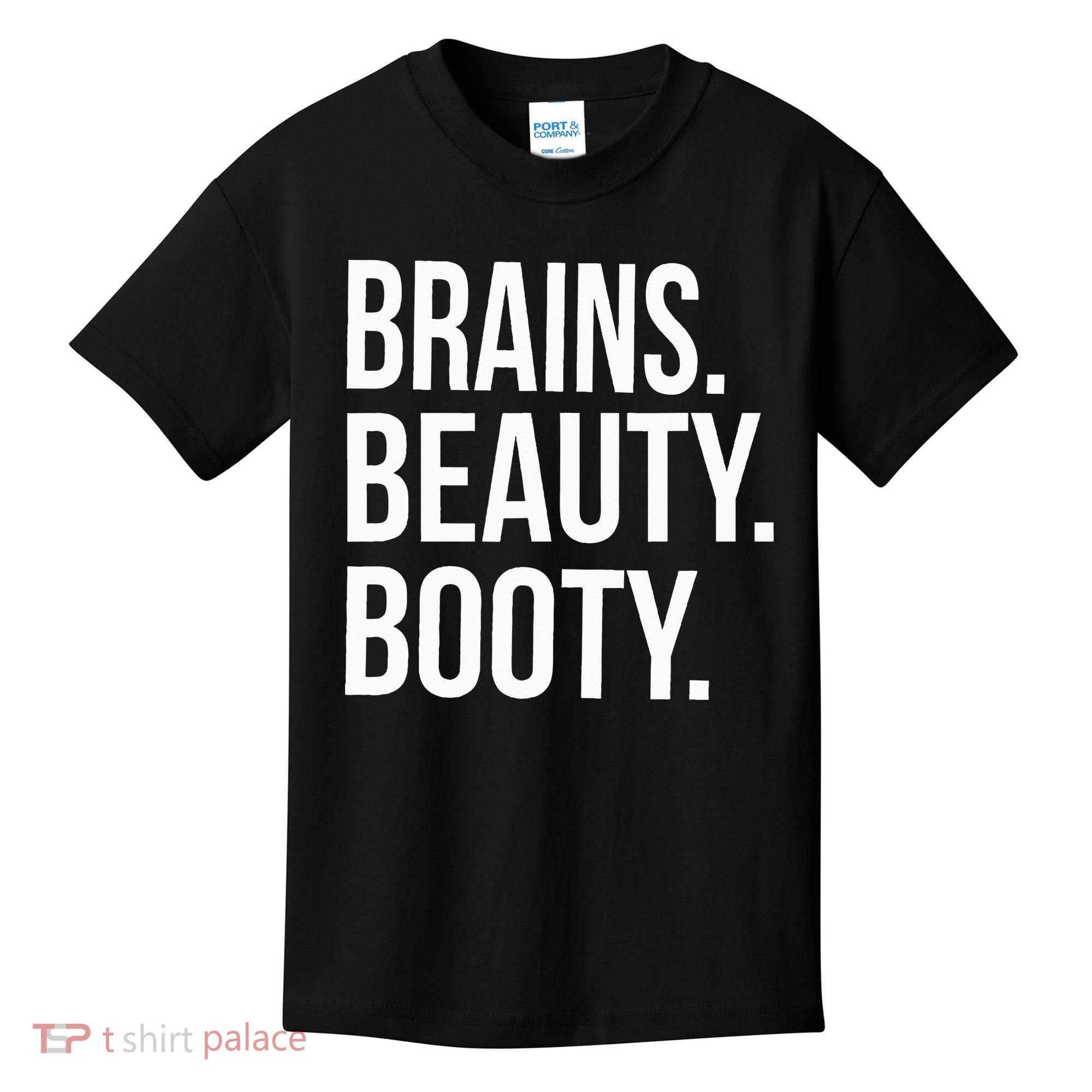 Brains. Beauty. Booty. Cute Funny Workout Kids T-Shirt