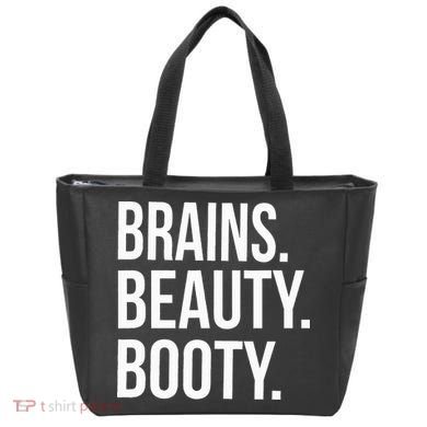 Brains. Beauty. Booty. Cute Funny Workout Tote Bag