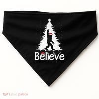 Believe Bigfoot Christmas Yetti Funny Xmas Tree Sasquatch USA-Made Doggie Bandana thumb 0