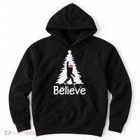 Believe Bigfoot Christmas Yetti Funny Xmas Tree Sasquatch Hoodie thumb 0