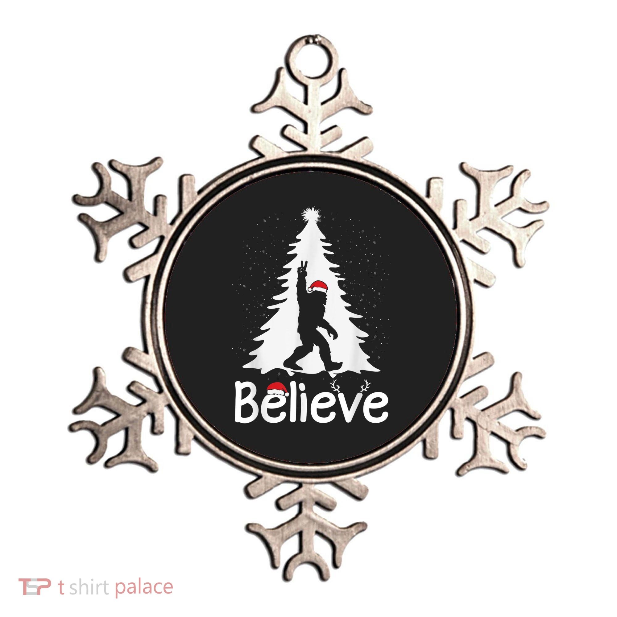 Believe Bigfoot Christmas Yetti Funny Xmas Tree Sasquatch Ornament