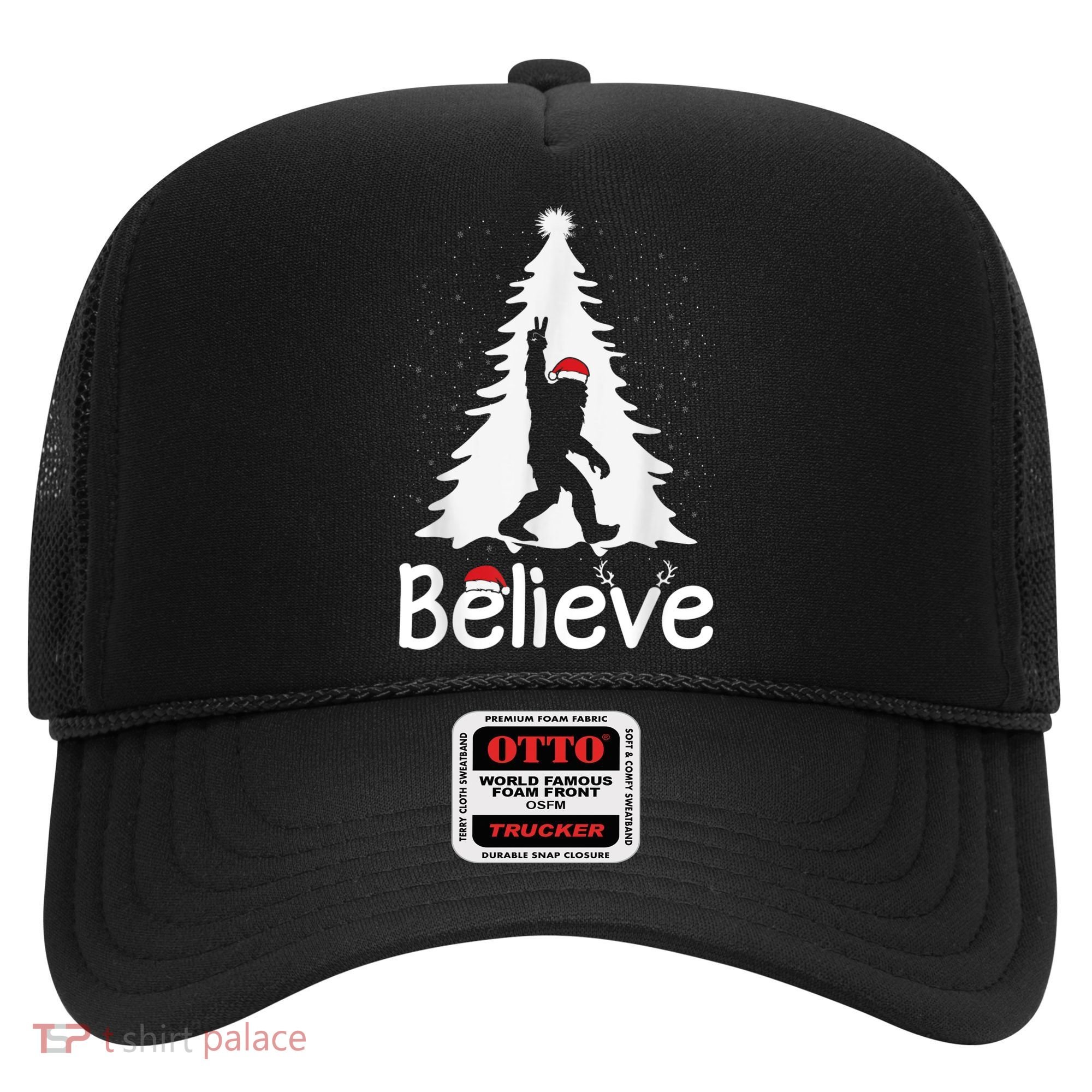 Believe Bigfoot Christmas Yetti Funny Xmas Tree Sasquatch Hat