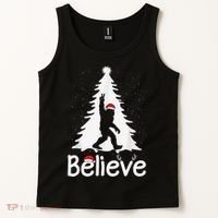 Believe Bigfoot Christmas Yetti Funny Xmas Tree Sasquatch Tank Top thumb 2