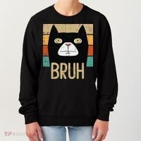 Bruh Black Cat Funny Saying Slang Women Women's Sweatshirt thumb 0