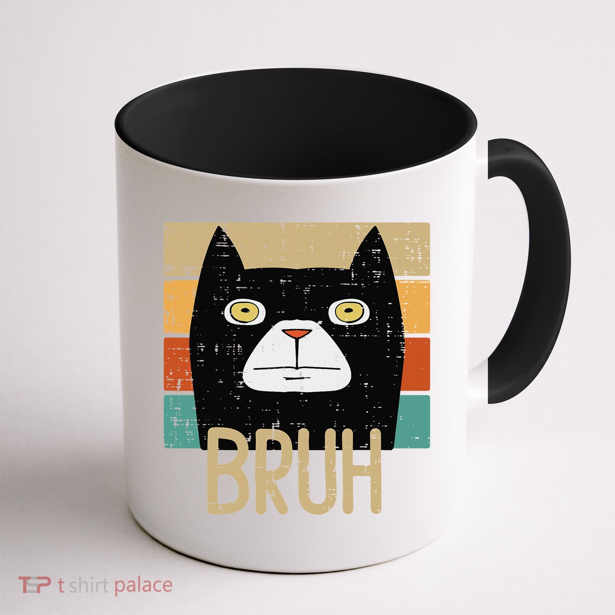 Bruh Black Cat Funny Saying Slang Women Coffee Mug