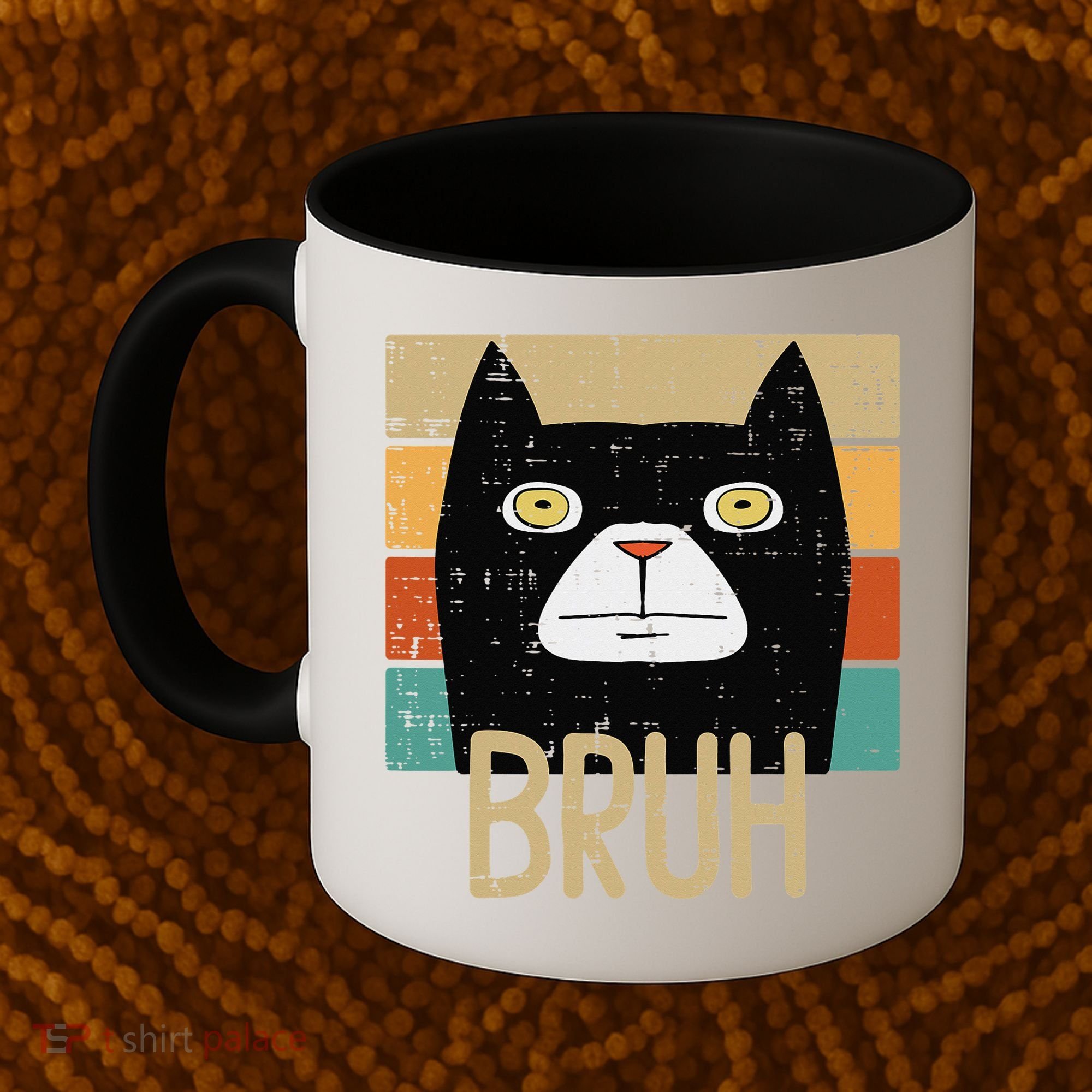 Bruh Black Cat Funny Saying Slang Women Coffee Mug