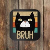 Bruh Black Cat Funny Saying Slang Women Coaster thumb 0