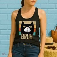 Bruh Black Cat Funny Saying Slang Women Women's Tank Top thumb 2