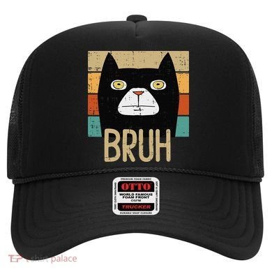 Bruh Black Cat Funny Saying Slang Women Hat
