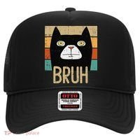 Bruh Black Cat Funny Saying Slang Women Hat thumb 0