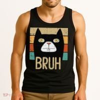 Bruh Black Cat Funny Saying Slang Women Tank Top thumb 3