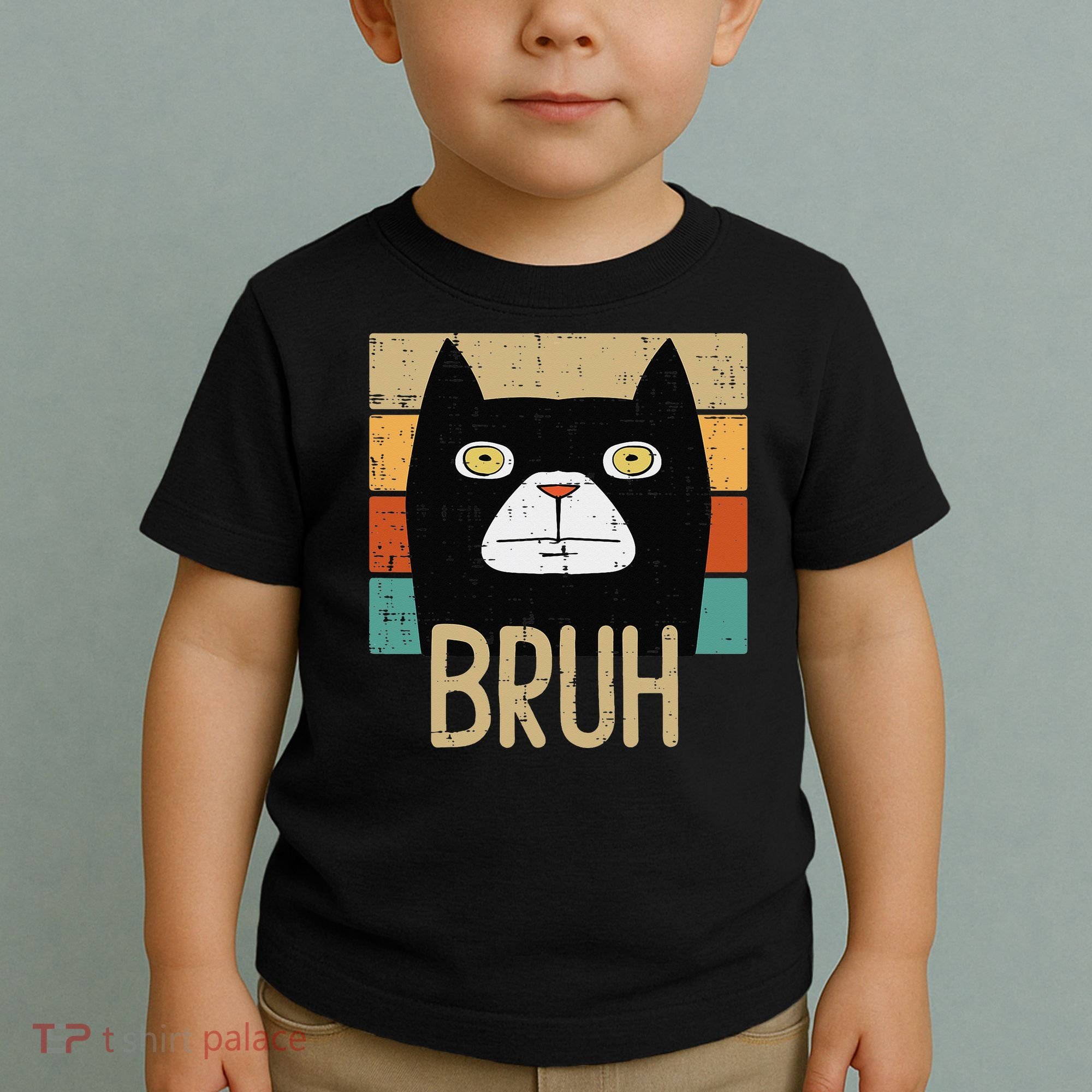 Bruh Black Cat Funny Saying Slang Women Toddler T-Shirt