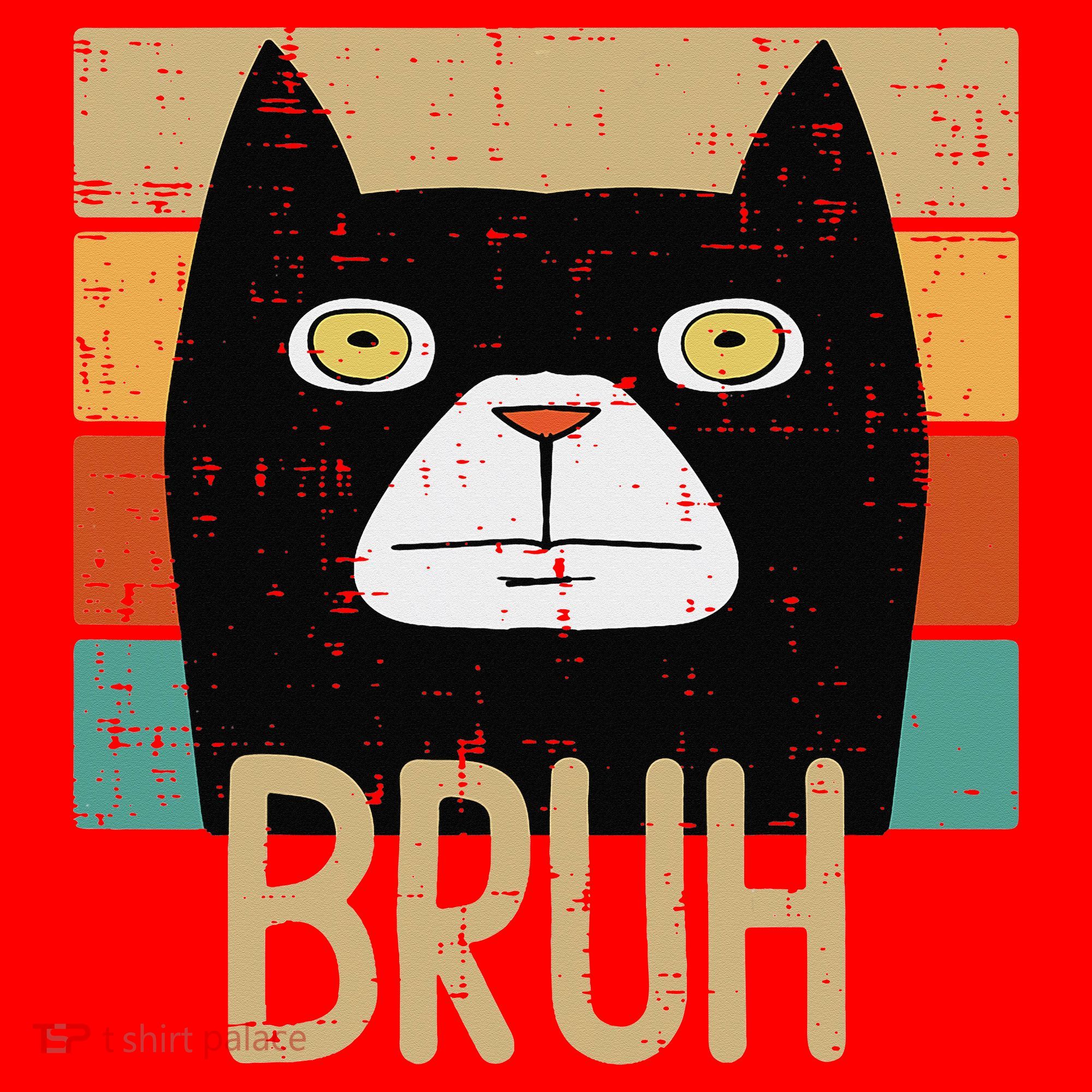 Bruh Black Cat Funny Saying Slang Women Santa Hat