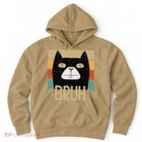 Bruh Black Cat Funny Saying Slang Women Hoodie thumb 0