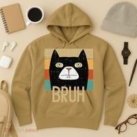 Bruh Black Cat Funny Saying Slang Women Hoodie thumb 3