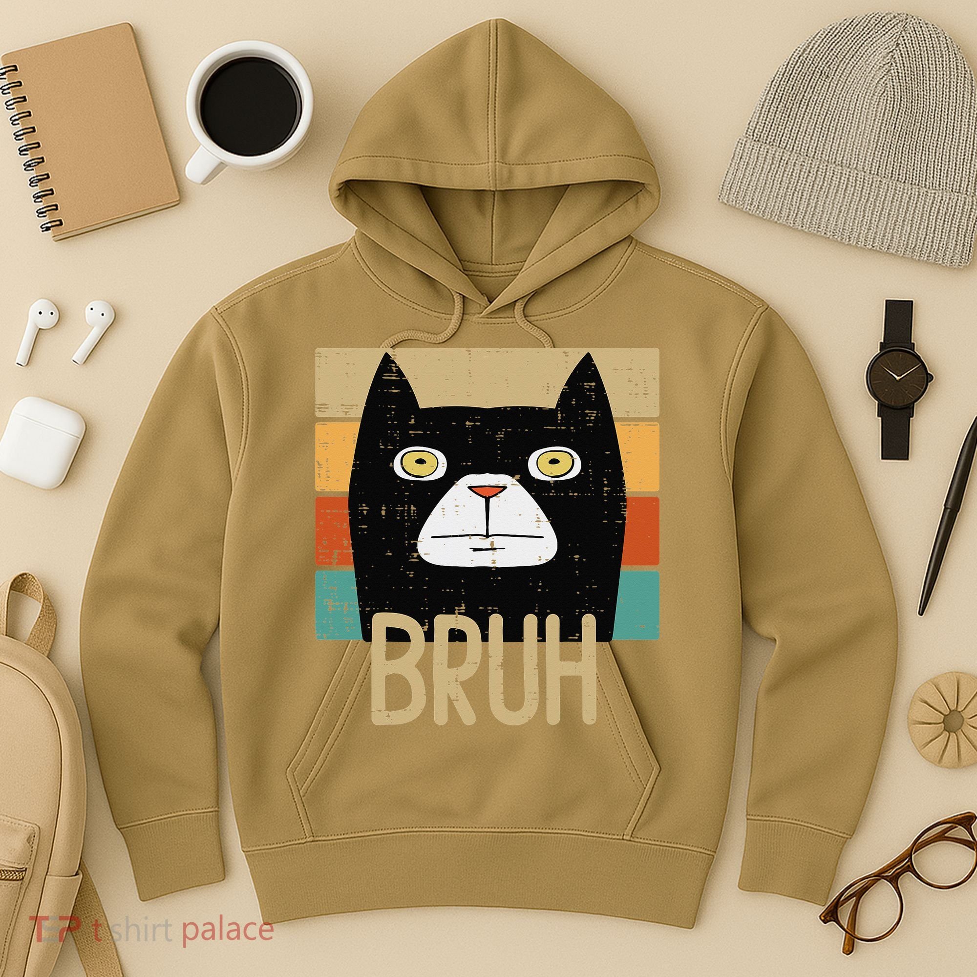 Bruh Black Cat Funny Saying Slang Women Hoodie