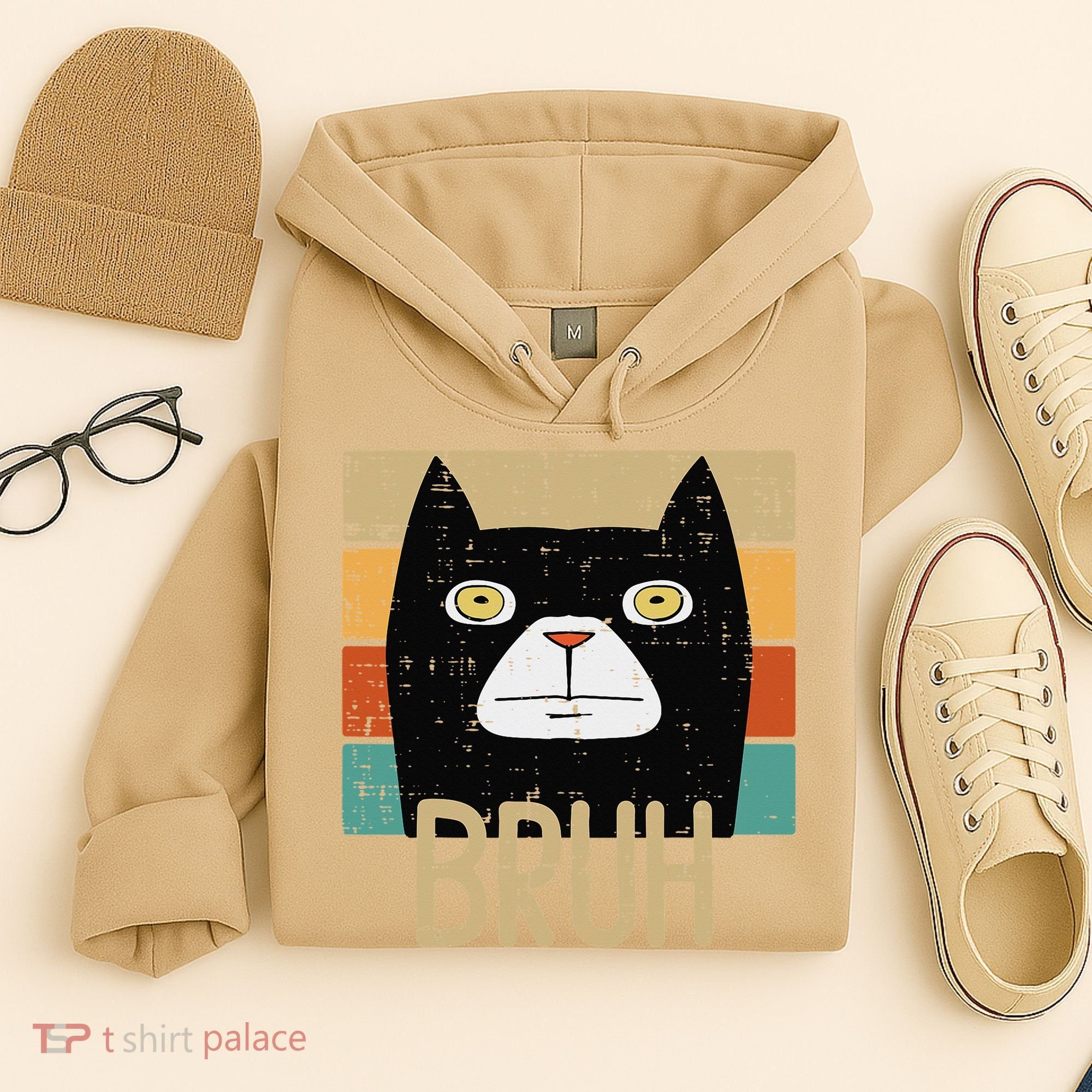 Bruh Black Cat Funny Saying Slang Women Hoodie