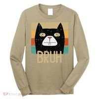 Bruh Black Cat Funny Saying Slang Women Long Sleeve Shirt thumb 0